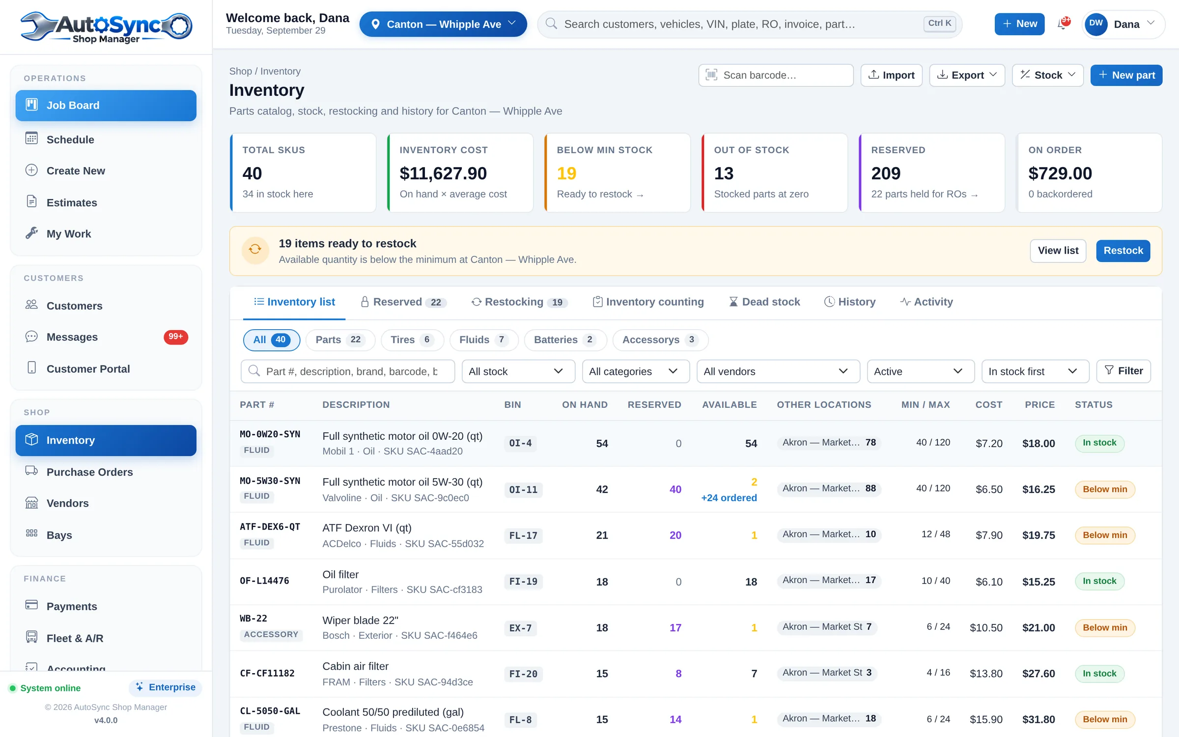AutoSync Shop Manager